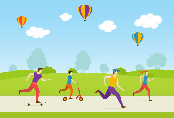 人们在公园里做运动图片下载