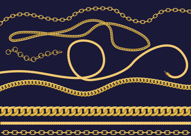 一串金链子。向量图片下载