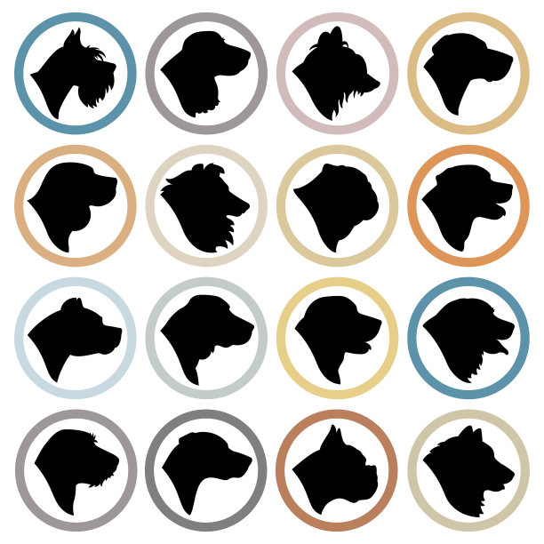 狗头剪影图标设置图片下载