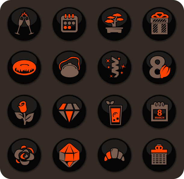 8个三月图标集图片下载