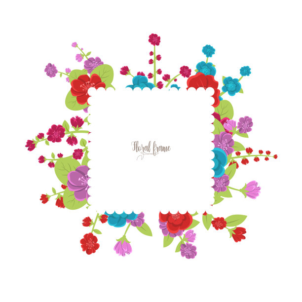 优雅的设计插图花卉框架模板内的文字图片下载