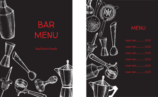 酒吧工具集。图片下载