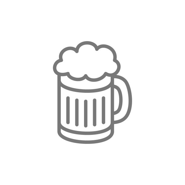 啤酒杯线条图标矢量图图片下载