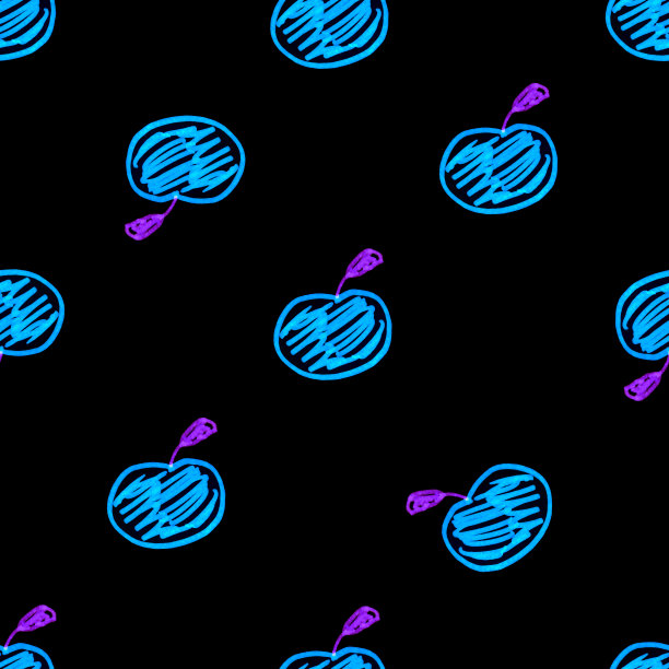 卡通风格苹果图案无缝图案图片下载