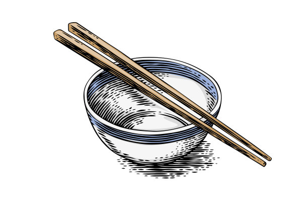 碗和两根筷子图片下载