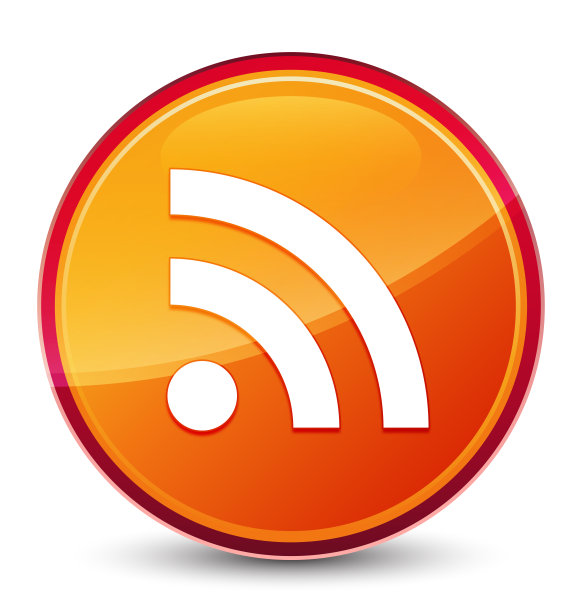 RSS图标特殊的玻璃橙色圆形按钮图片下载