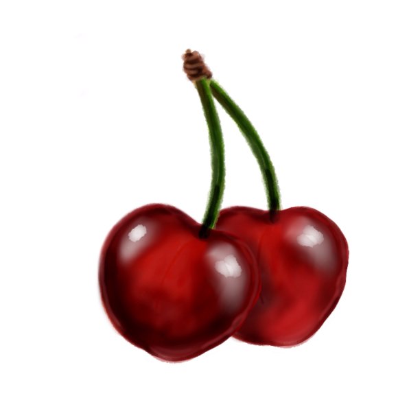 两颗成熟的红樱桃孤立地画了插图图片下载