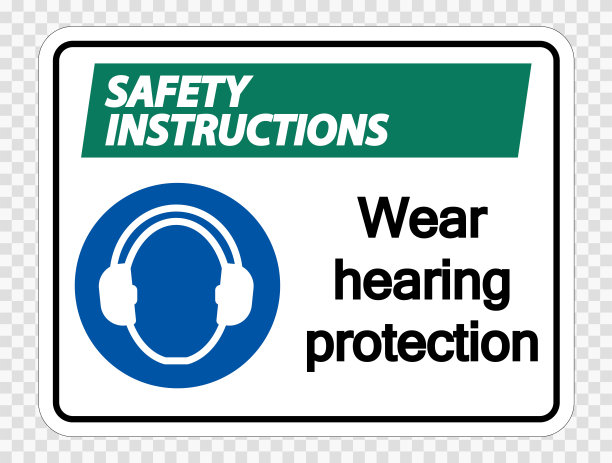 佩戴透明背景听力保护装置图片下载