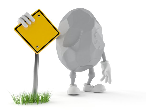 岩石性格与空白道路标志图片下载