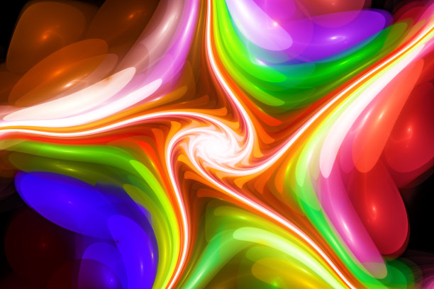 彩色螺旋抽象分形图片下载