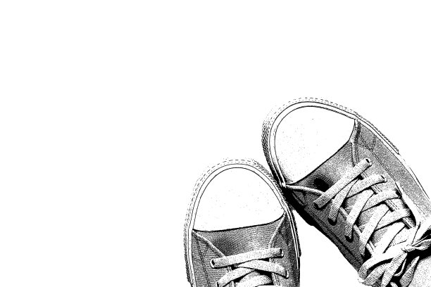 时尚的运动鞋特写在白色的背景图片下载