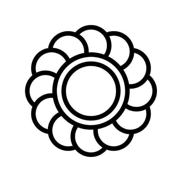 花卉矢量，复活节线条图标可编辑描边图片下载