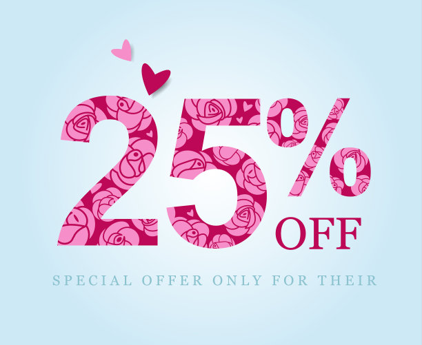 打25%。打二十五折。粉色的玫瑰图片下载