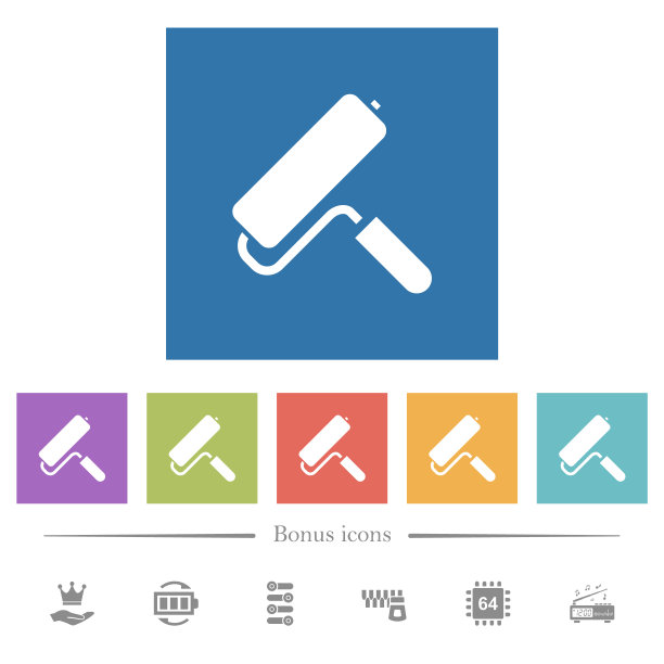 在方形背景上画平白色图标图片下载