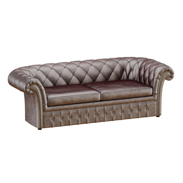 白色背景上的棕色大头沙发图片下载