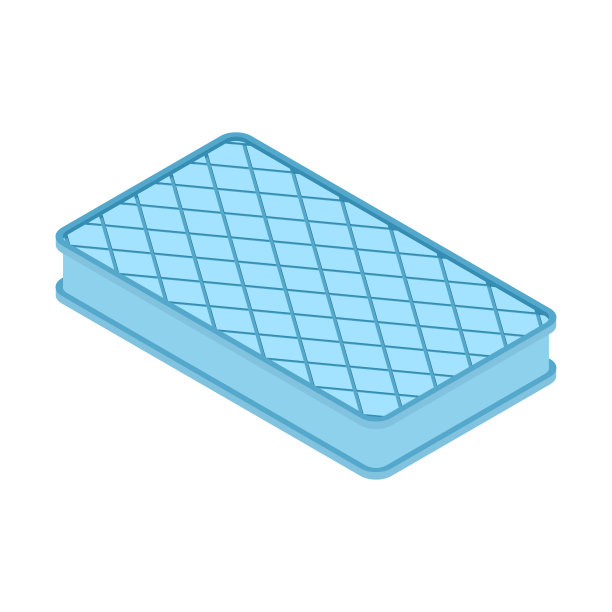 睡床垫孤立。填充床。矢量图图片下载