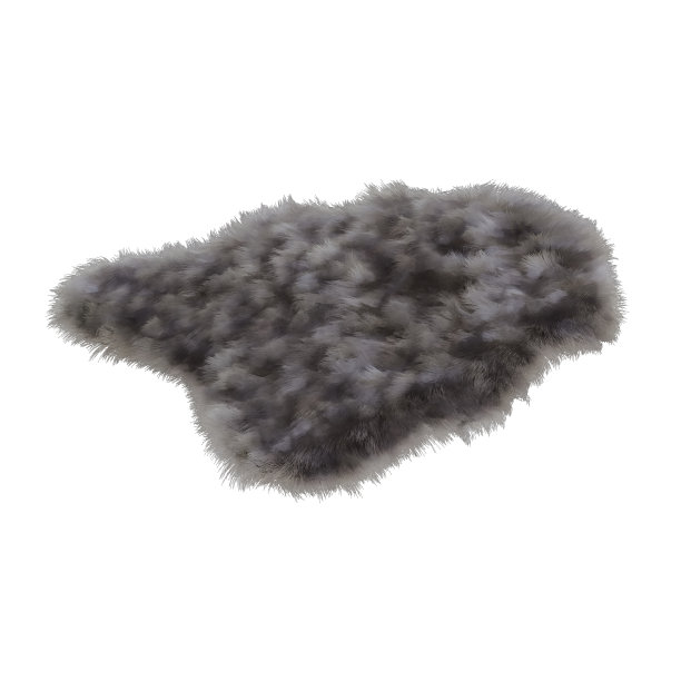 毛茸茸的毛皮地毯上的野生动物在一个白色的背景3D图片下载