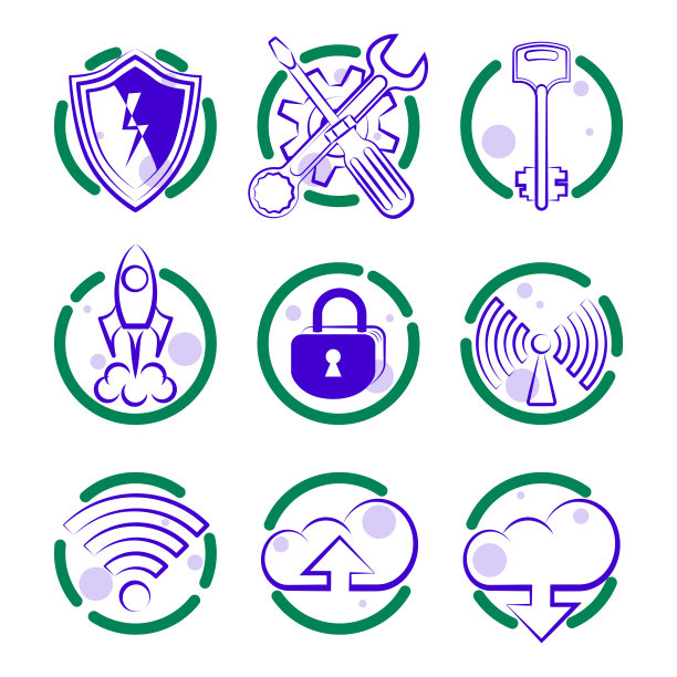 圆形双色平面孤立矢量图标设置为网站。图片下载