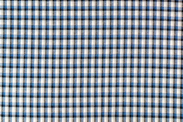 蓝色格子机织织物质地图片下载