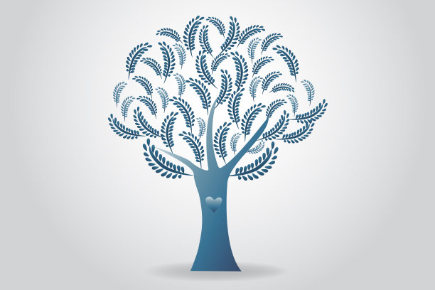 树生态花卉婚礼符号矢量设计图片下载