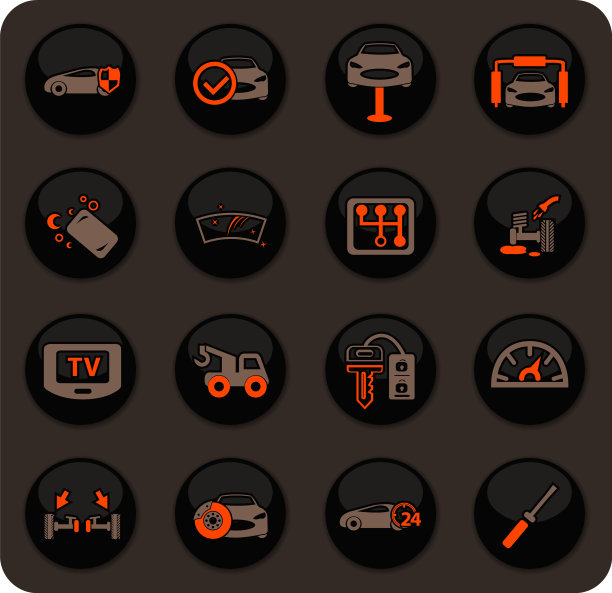 汽车商店图标集图片下载