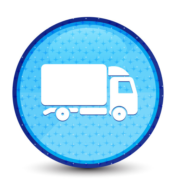 卡车图标银河青蓝圆形按钮图片下载