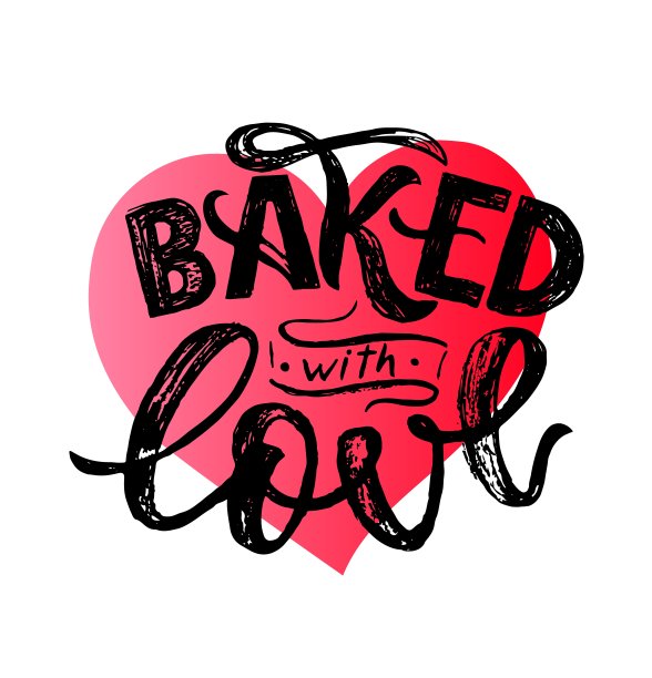 烤着爱的手印。矢量插图。图片下载