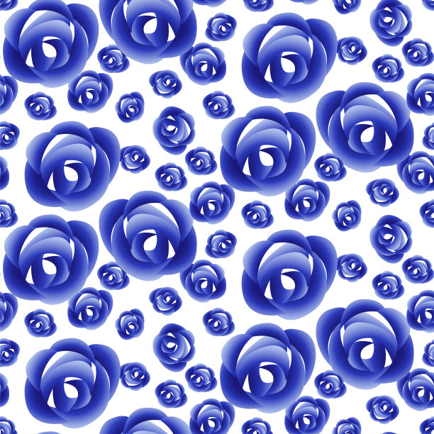 花卉无缝图案在俄罗斯民间风格Gzhel图片下载