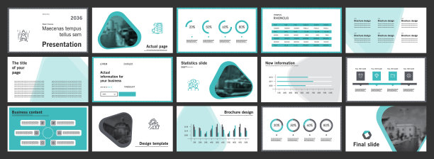 这个模板是最好的商业演示，用于市场营销和广告，传单和横幅，年度报告。元素在一个深灰色的背景图片下载