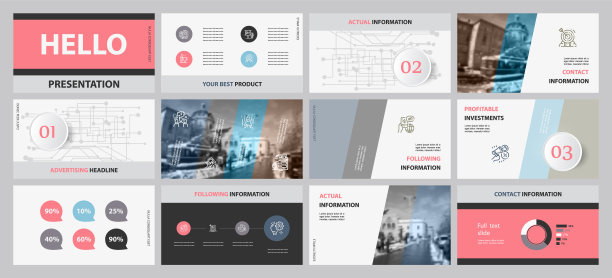 这个模板是最好的商业演示，用于市场营销和广告，传单和横幅，年度报告。元素在一个深灰色的背景图片下载