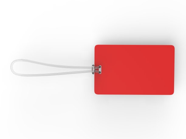 空白塑料旅行号码行李标识标签模拟。3 d渲染插图。图片下载