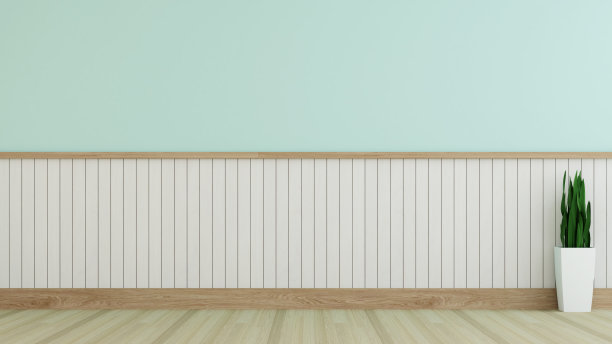 室内空墙背景在公寓- 3D渲染图片下载