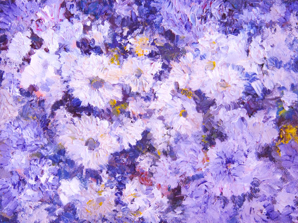 画紫色的菊花图片下载