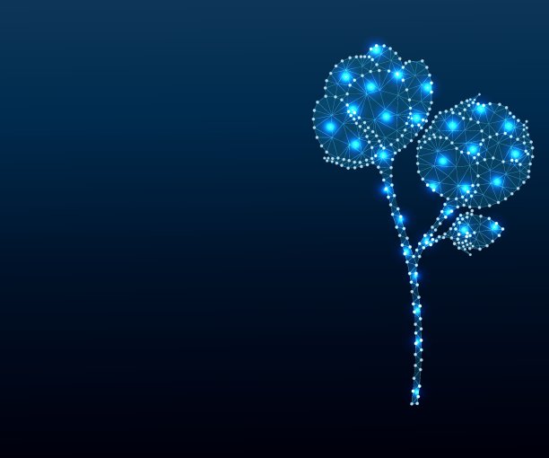 棉2-5素描多边形，蓝色素材图片