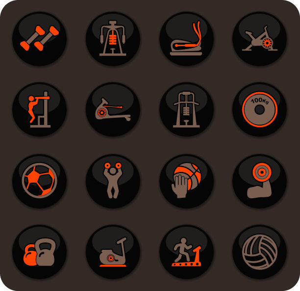 运动器材图标集图片下载