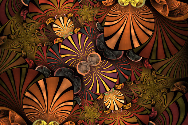 彩色对称分形花。数码艺术作品的创意平面设计。花的图案图片下载