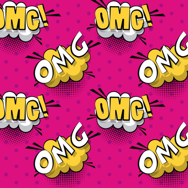 Pop art OMG背景图案图片下载