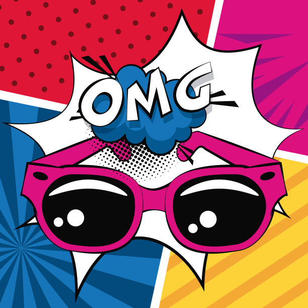 波普艺术OMG卡通图片下载