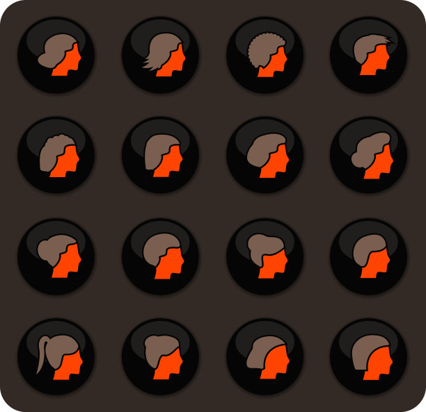 女人的发型图标集图片下载