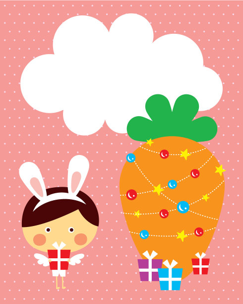 可爱的天使男孩复活节贺卡图片下载