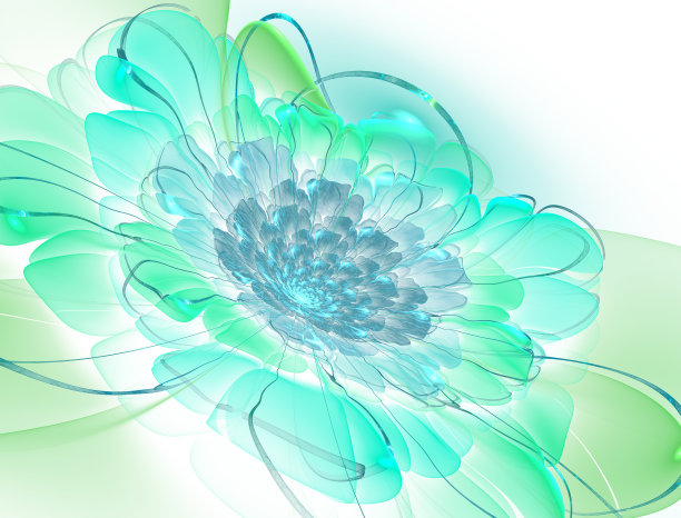 抽象的异国情调的分形背景，螺旋花与发光的核心与纹理花瓣。图片下载