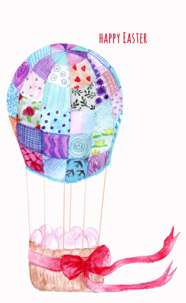 水彩复活节气球。素材图片