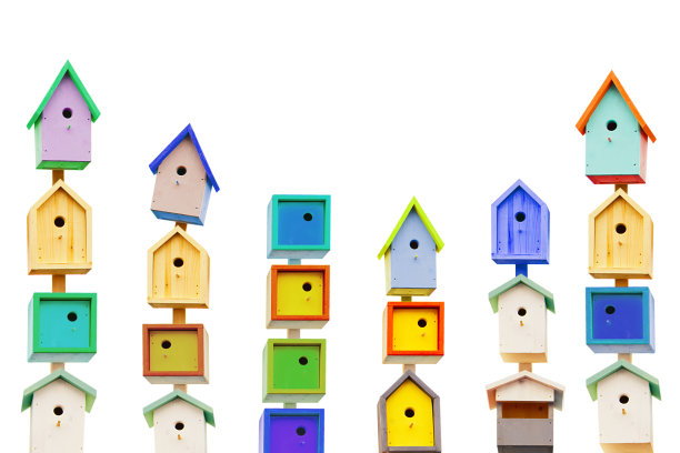 色彩斑斓的鸟屋图片下载