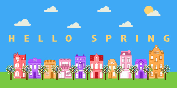 春天阳光明媚的街图片下载