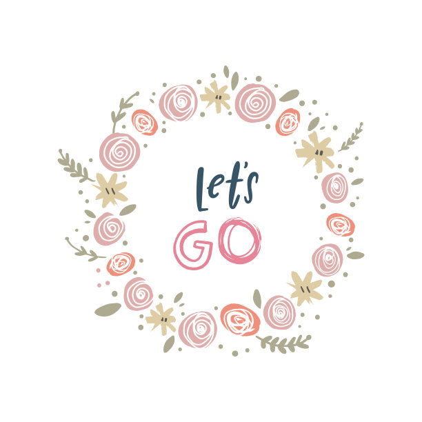 矢量花框架与字母，女孩的力量主题，孤立的对象。手绘波西米亚花图片下载