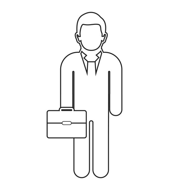 商人线图标与公文包在手。可编辑的矢量每股收益。图片下载