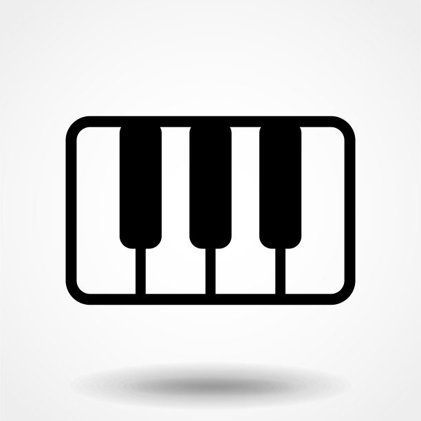 钢琴固体图标孤立的白色背景。矢量插图。图片下载