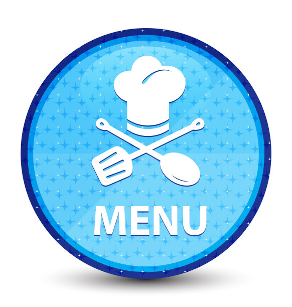 菜单(餐厅图标)银河青蓝圆形按钮图片下载