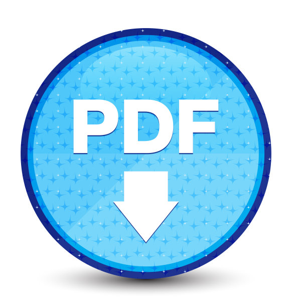 PDF下载图标银河青色蓝色圆形按钮图片下载