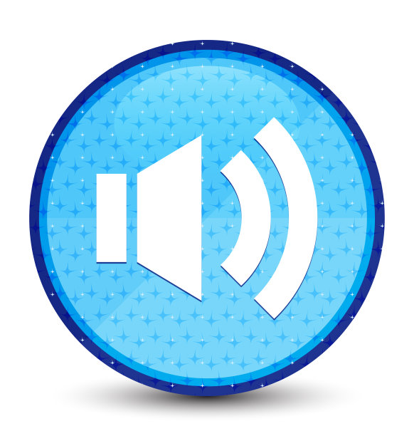 星系青蓝色圆形按钮音量图标图片下载